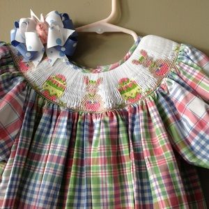 Amanda Remembered Smocked Easter Dress sz6 m2m bow